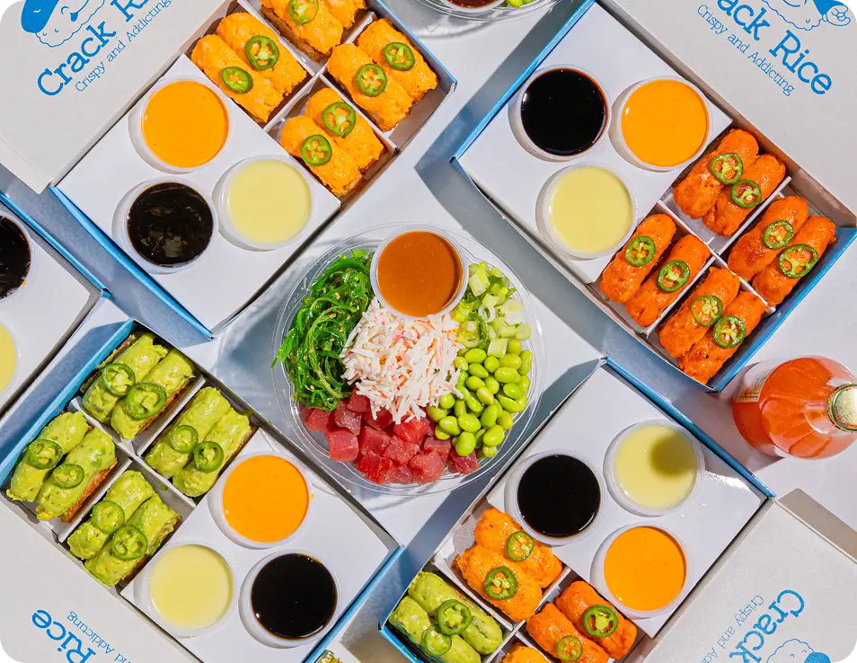 Manhattan poke bowl catering with fresh fish, veggies, and sauces, ideal for NYC corporate events and meetings.